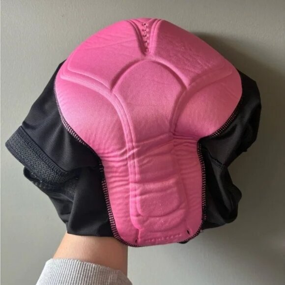 Louis Garneau Cycling Shorts Women M Black Bike Padded Pink Liner B11 - Picture 2 of 5